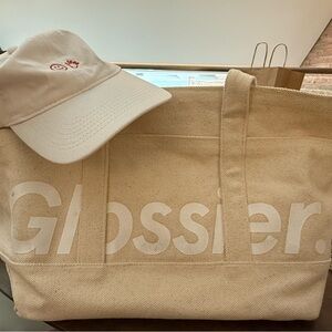 Glossier Cream Tote and Cap Set